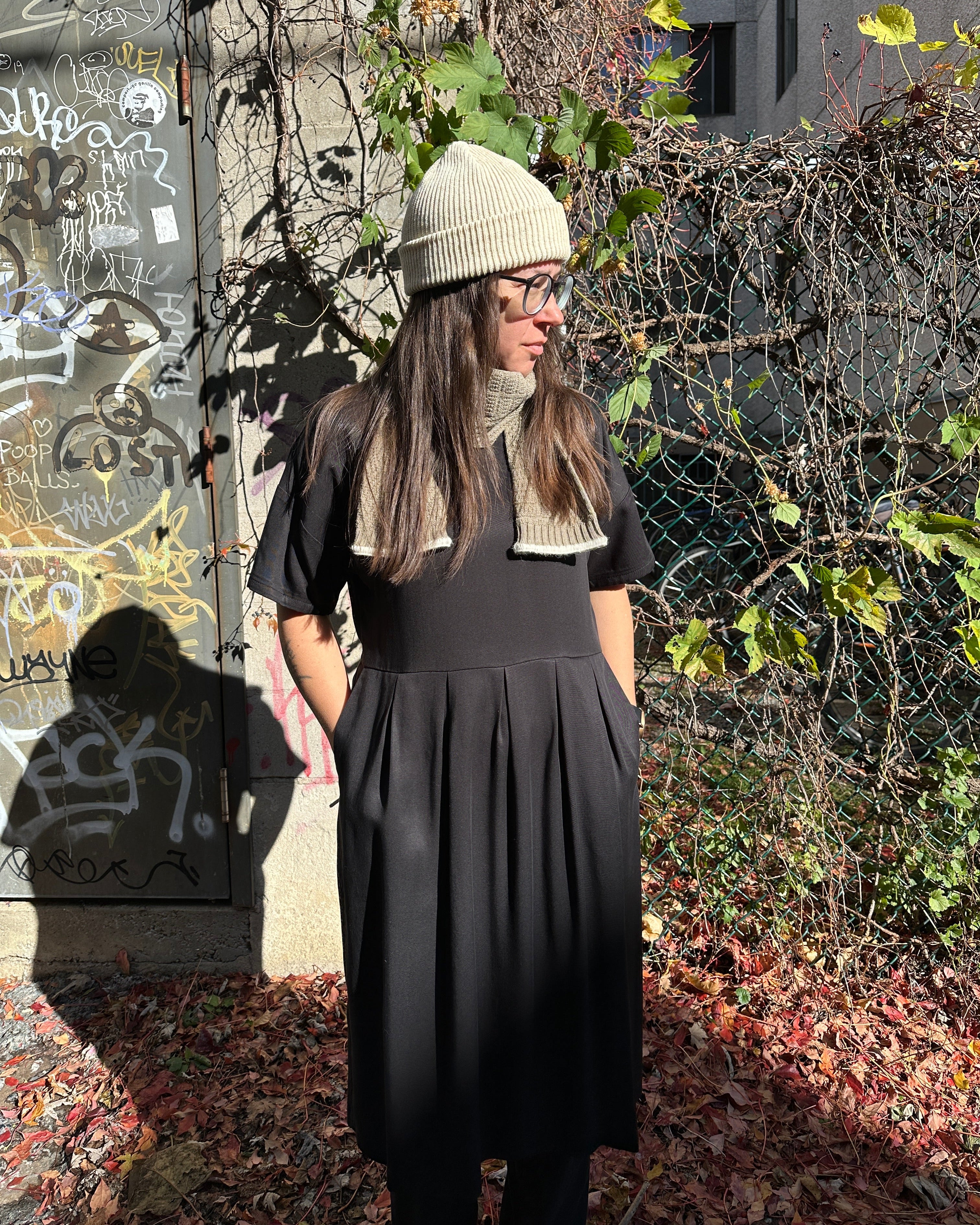 Robe No2510w noir tencel par atelier b