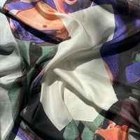 Silk scarf No6013w, b 
