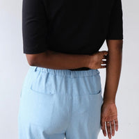 Balloon trousers No2434w, pale denim