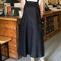 Apron dress No2417w, black linen