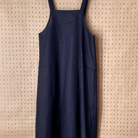 Apron dress No2417w, black linen