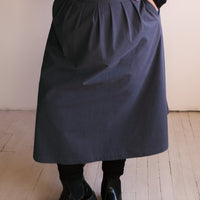 Wrap skirt No2456w, charcoal cotton