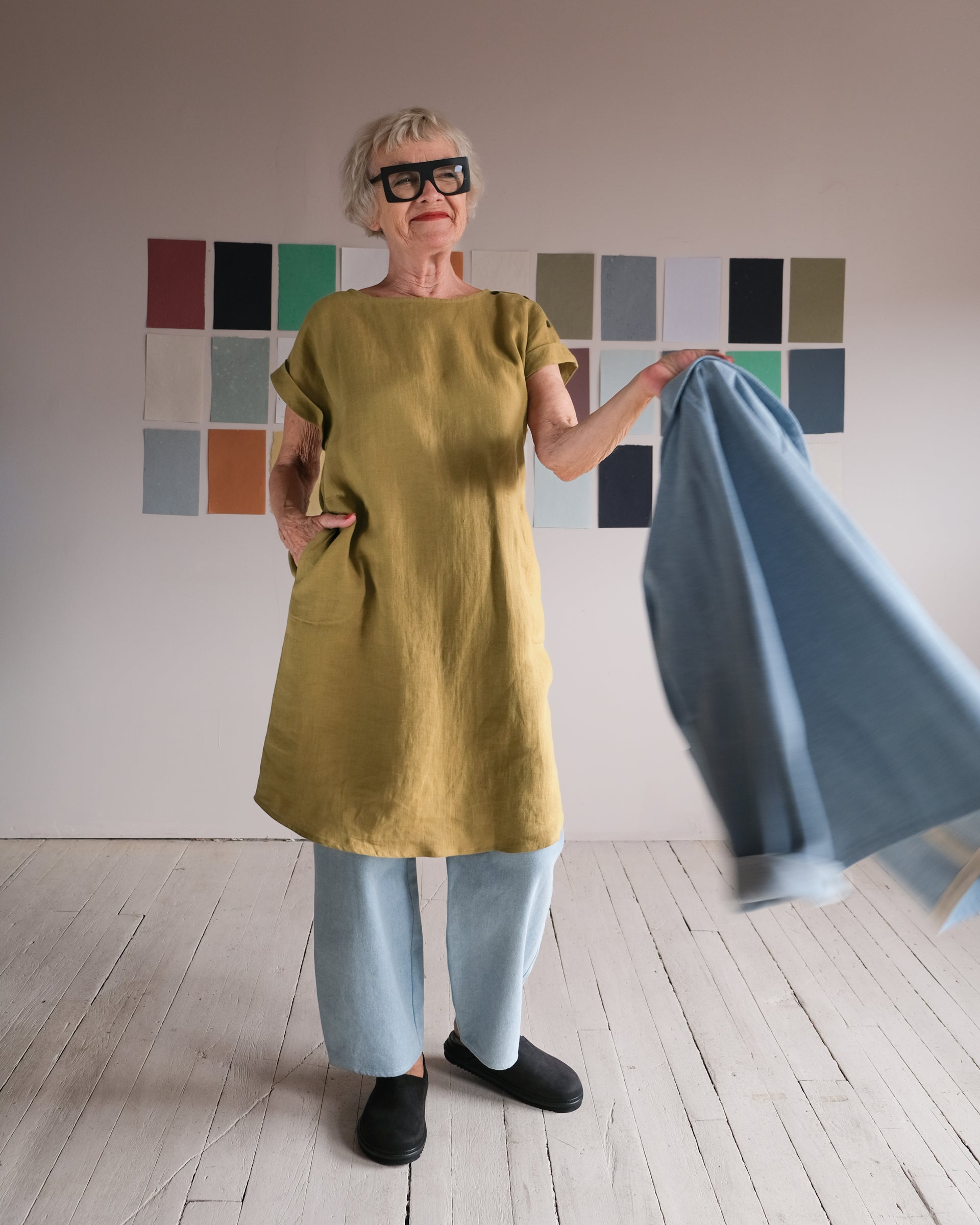 Straight-cut dress No2607w, linen and hemp atelier b Straight-cut dress No2607w, linen and hemp atelier b