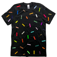 Unisex confetti print t-shirt by OKAYOK