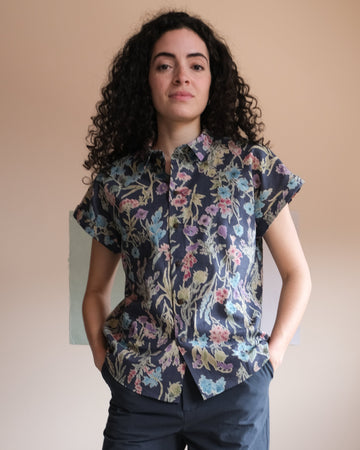 Loose-fitting shirt No2511w, floral