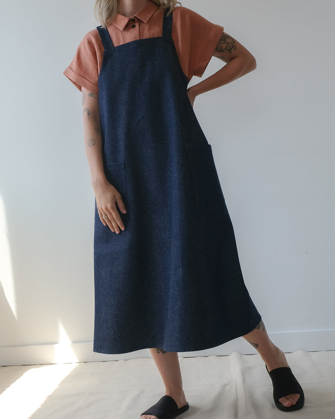 Apron dress No2417w, denim