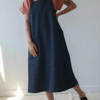 Robe tablier No2417w, trois tons de denim