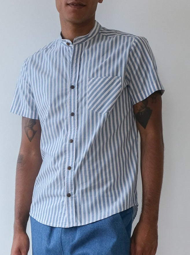 Short sleeve shirt No2444m, coton & linen