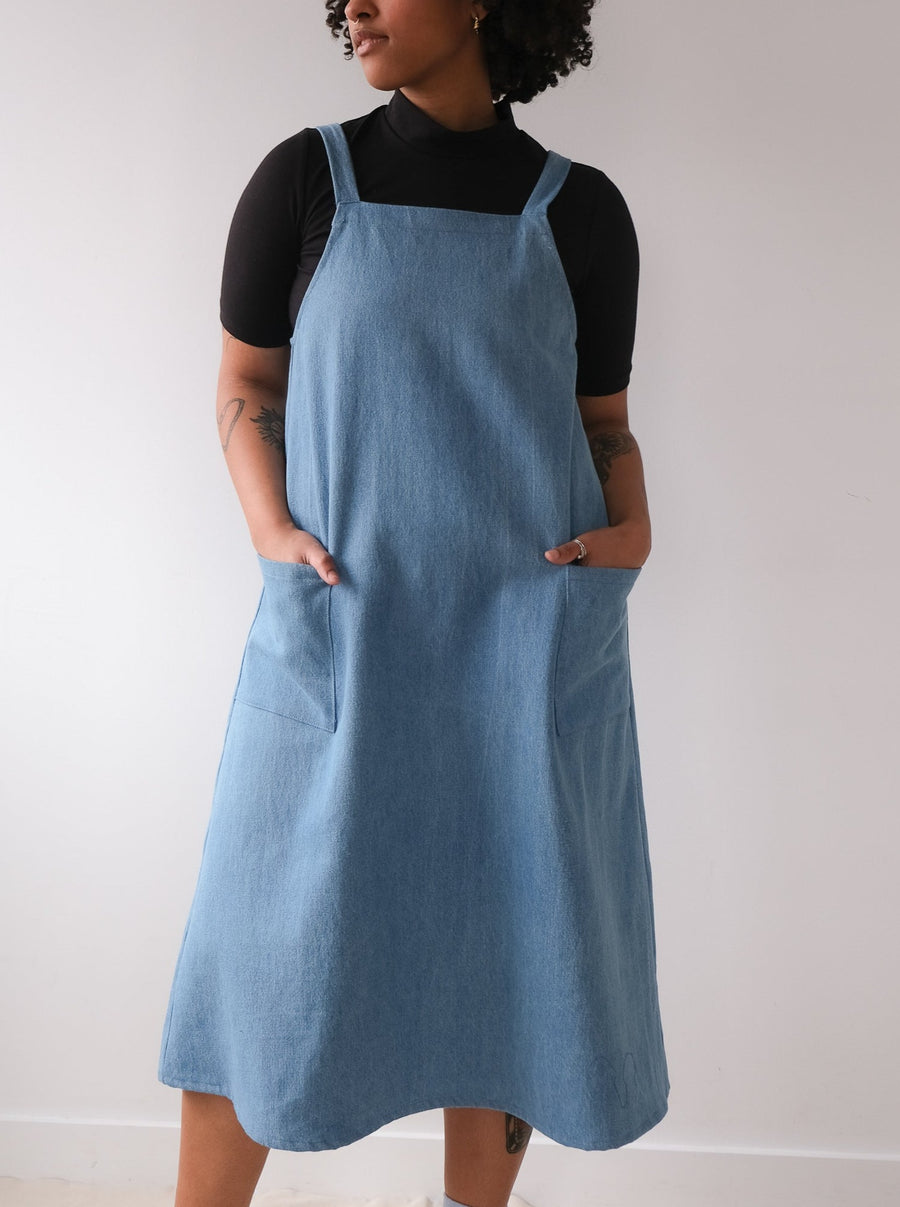 Apron dress No2417w, denim