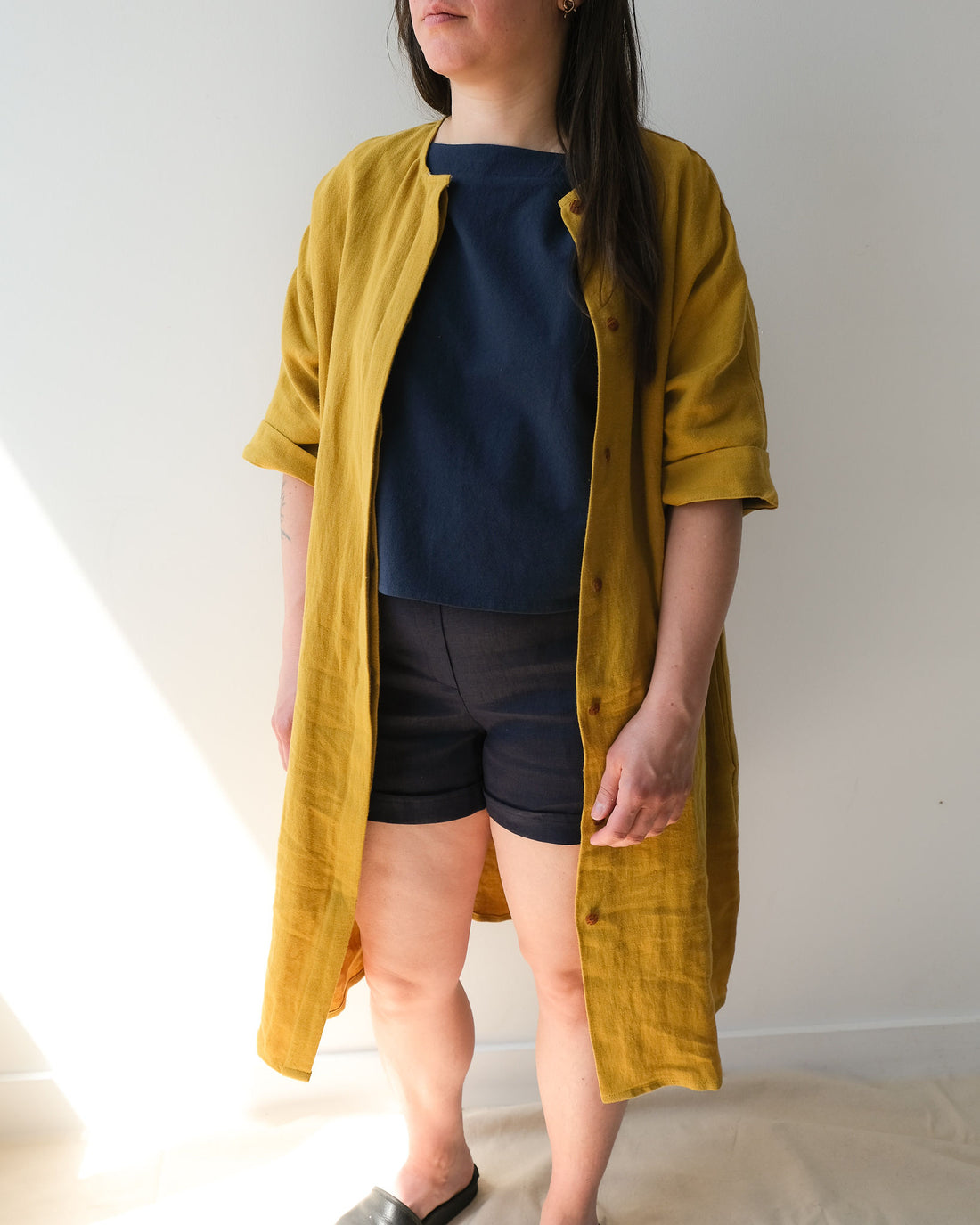 Yellow linen twill, by the half meter