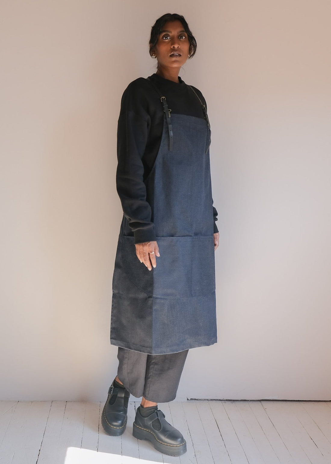 Unisex waxed denim apron NO6096ub