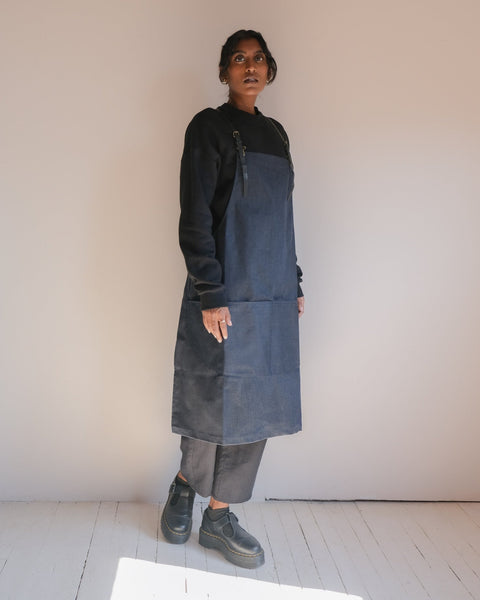 Unisex waxed denim apron NO6096ub – atelier b