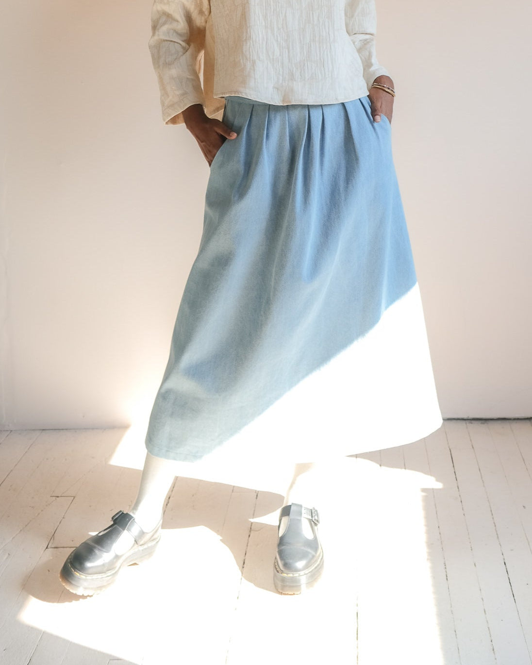 Wrap skirt No2402w, 10 oz indigo denim