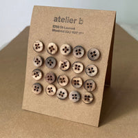Wooden buttons, 4 sizes