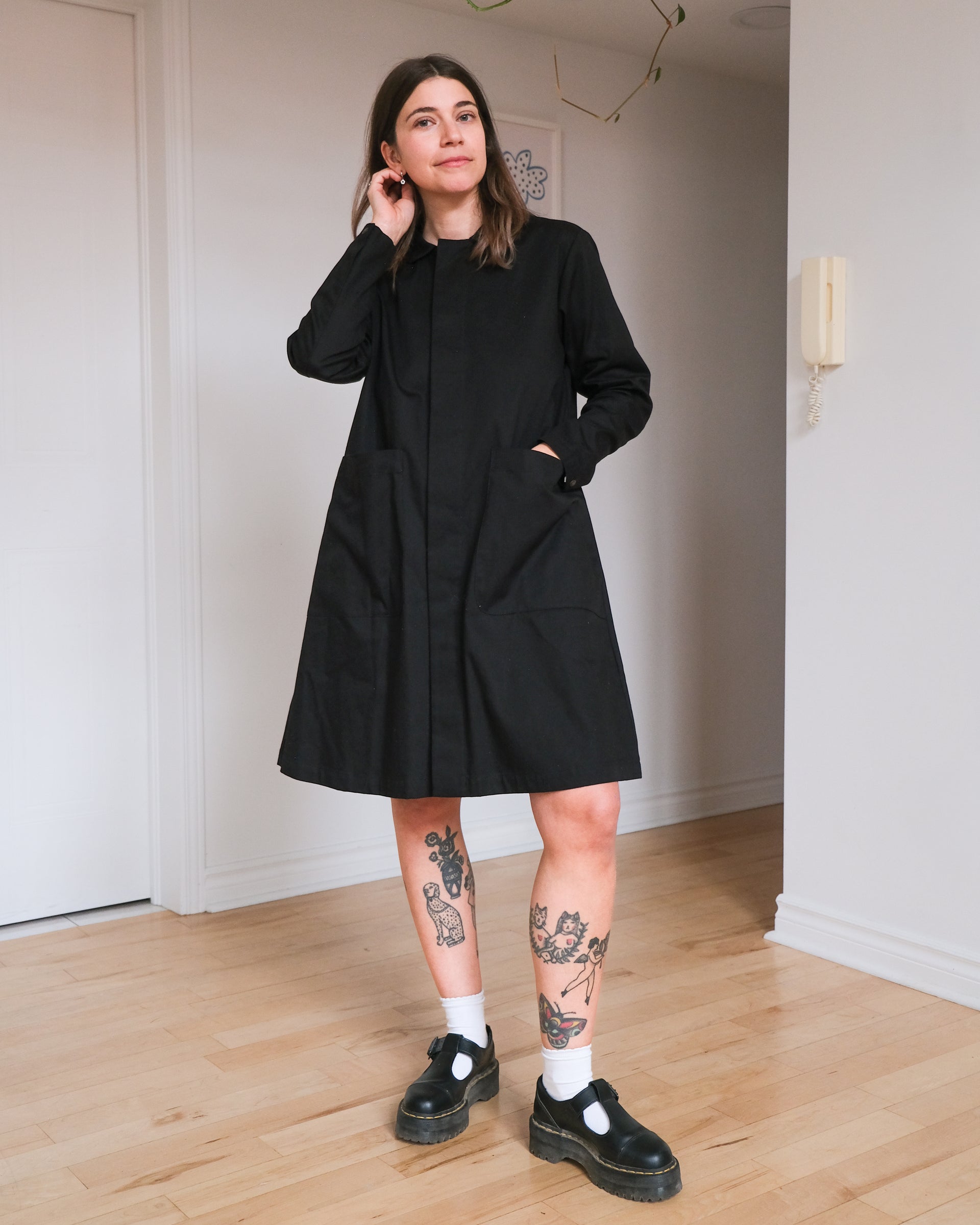 Four-pocket workwear dress No2561w – atelier b Four-pocket workwear dress No2561w – atelier b