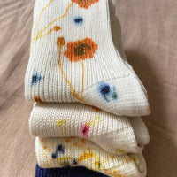 Floral print wool, hemp and cotton socks by Marie-les-bains