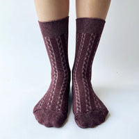 Twisted knit socks by OKAYOK