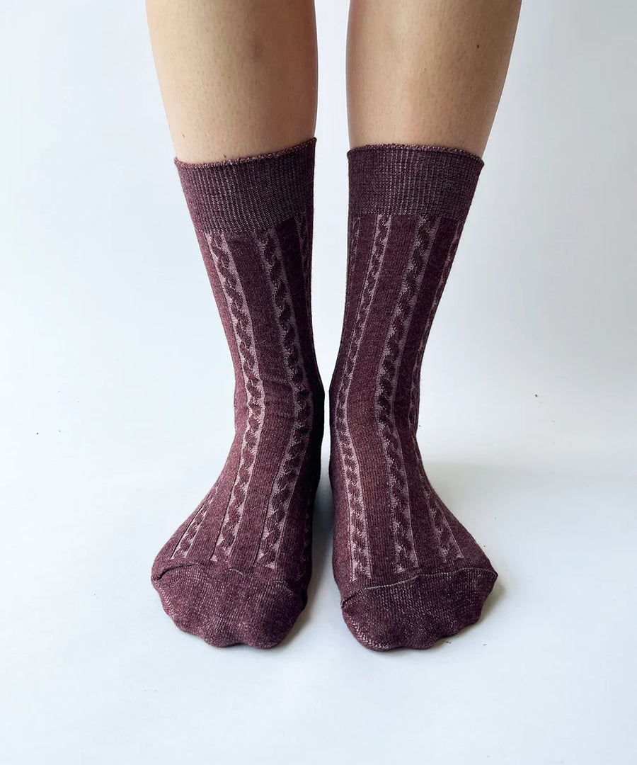 Twisted knit socks by OKAYOK