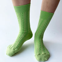 Twisted knit socks by OKAYOK