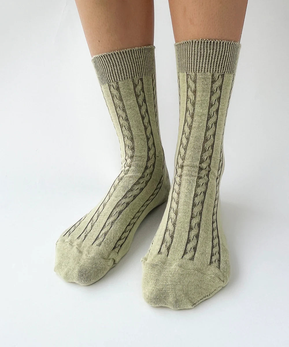 Twisted knit socks by OKAYOK