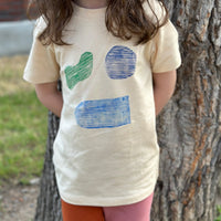 T-shirt enfant No2270k, imprimé à la main