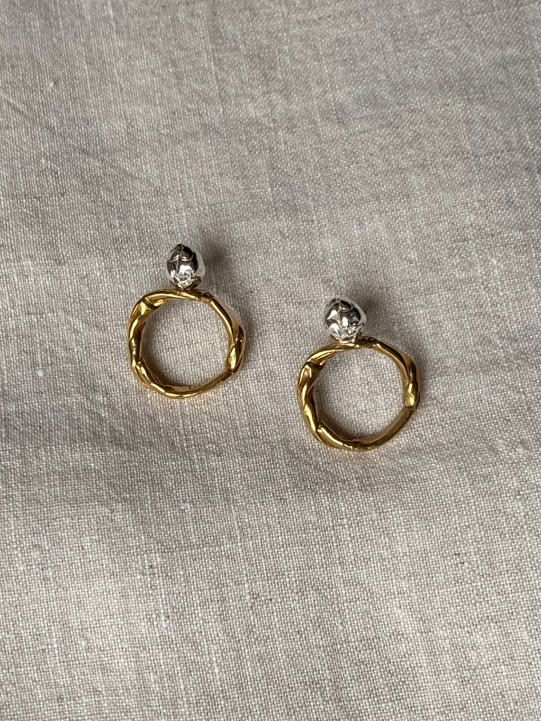 Yann silver and brass earrings