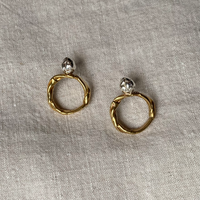 Yann silver and brass earrings