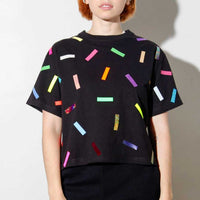 T-shirt boxy imprimé paillettes par OKAYOK