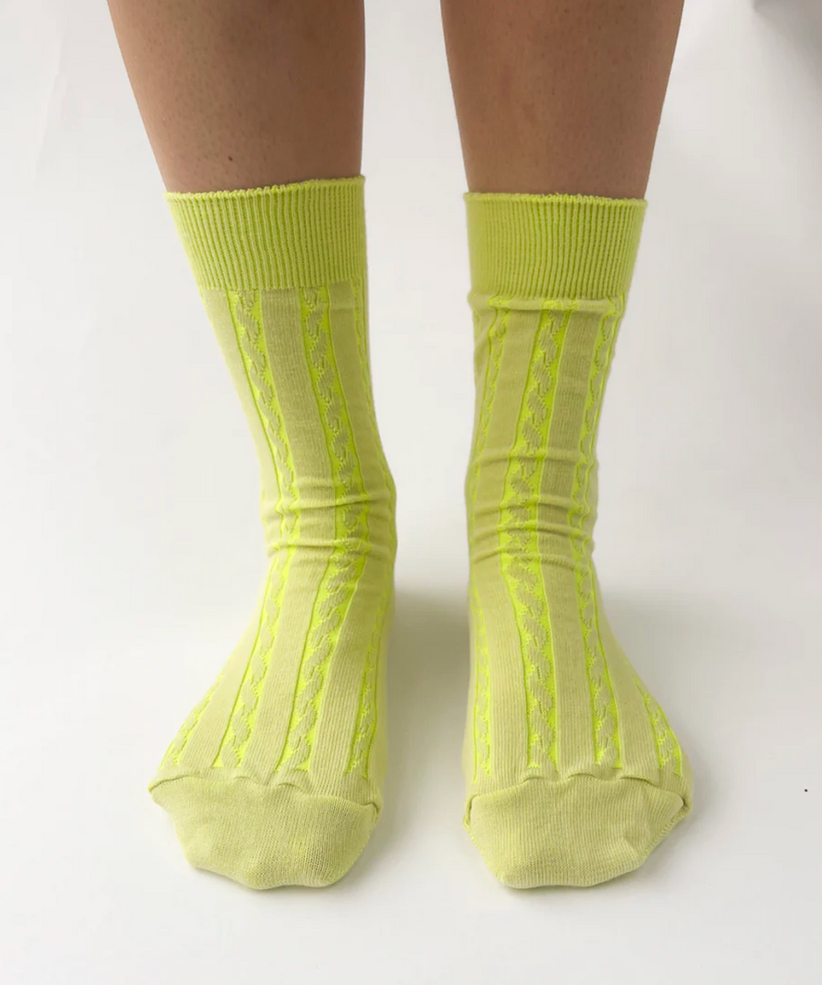 Twisted knit socks by OKAYOK