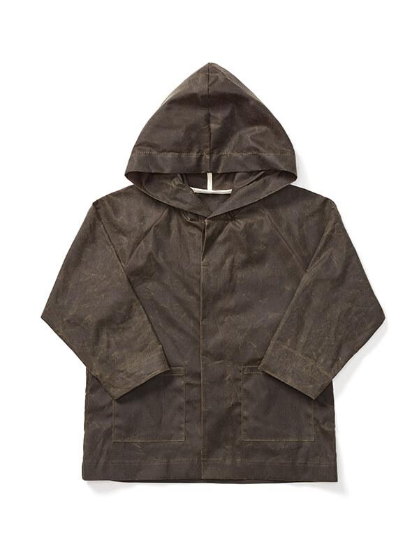 Waxed raincoat for children No6021k, olive