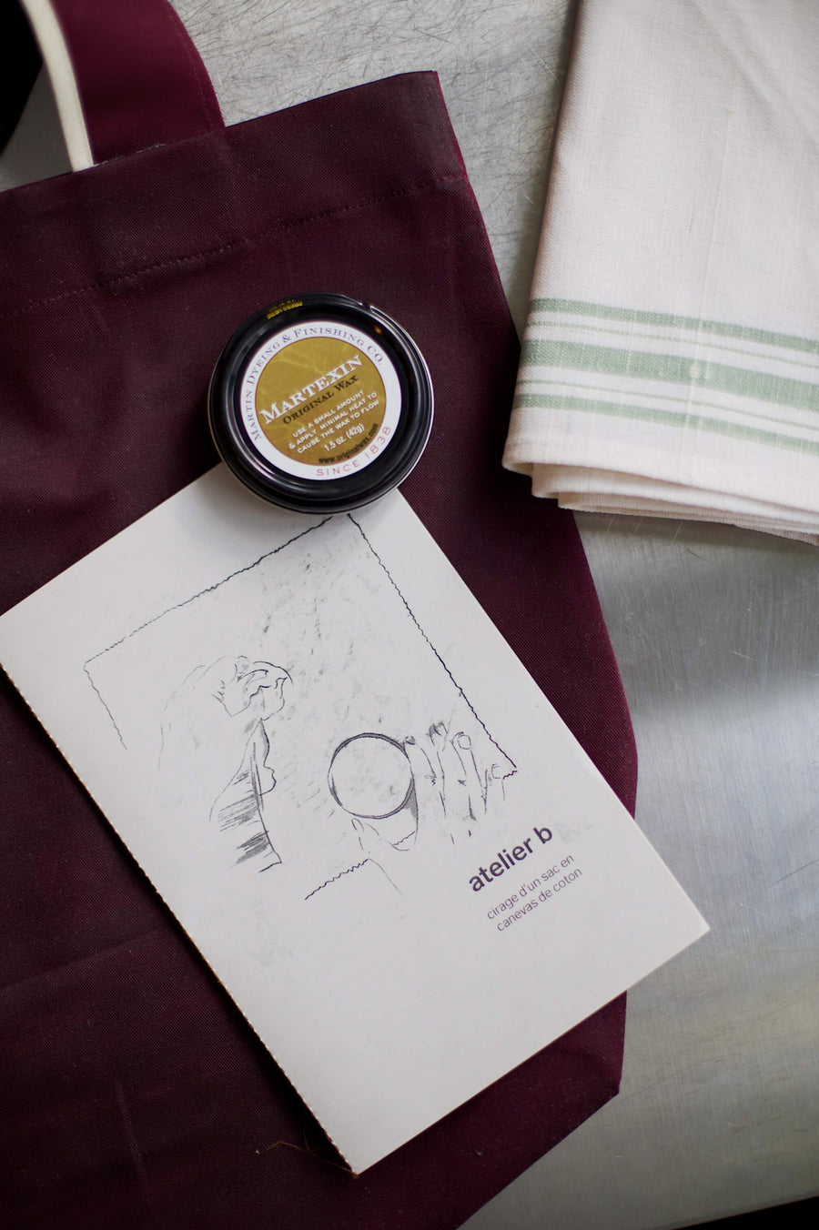 Waxing a canvas bag