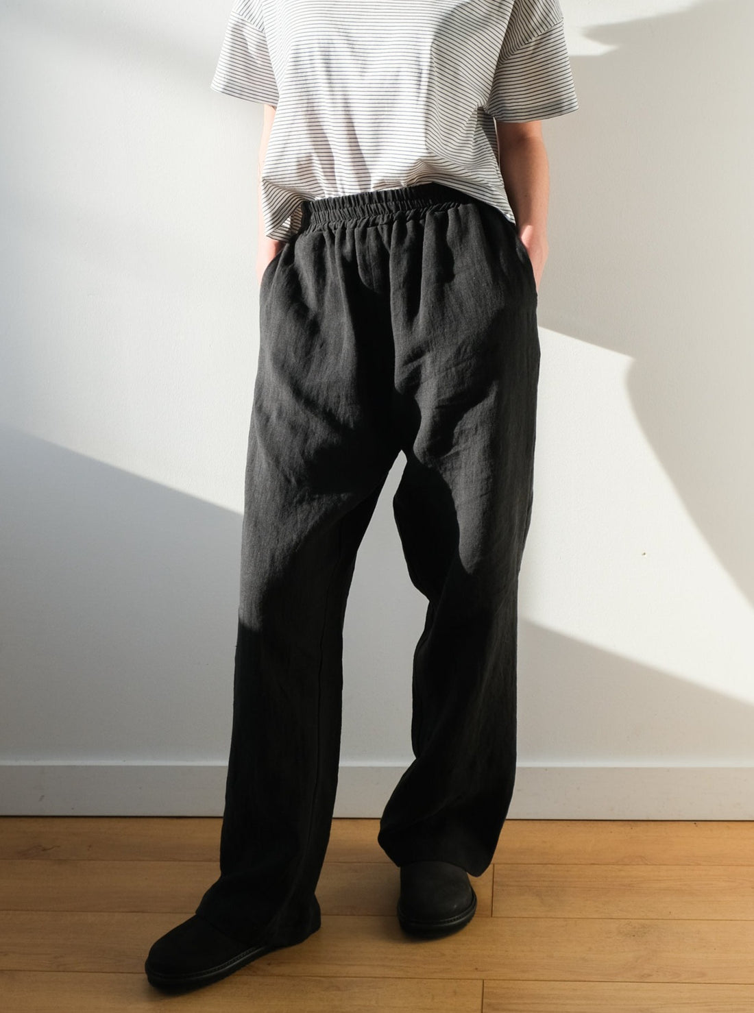 Loose-fitting pants No2334w, linen