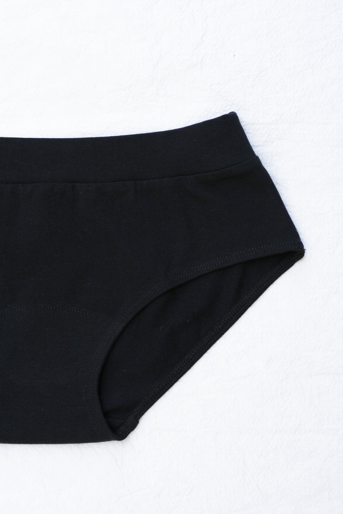 Normcore Cotton Innerwear - Black Brief with Silver Waistband Underwea