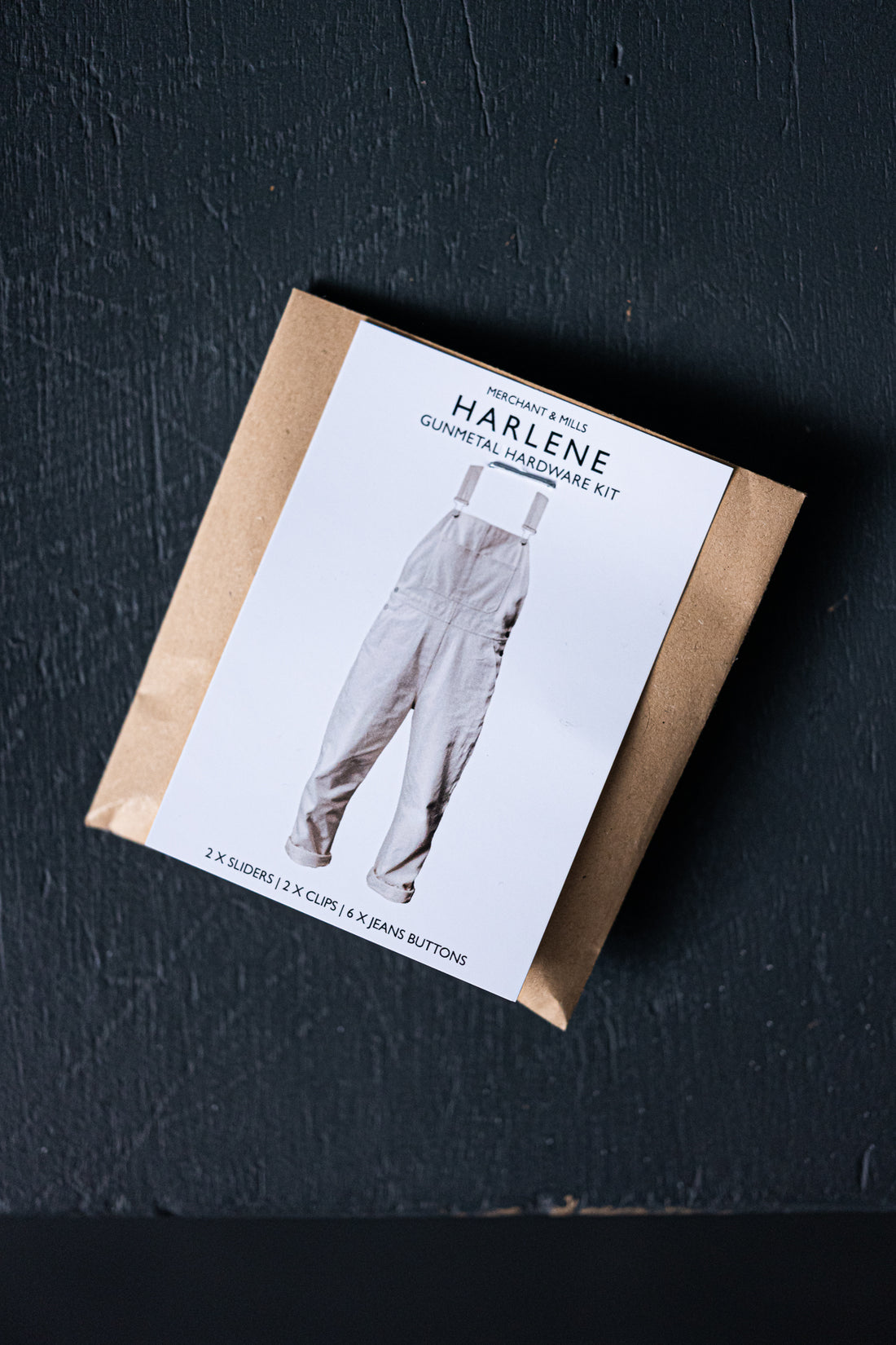 Harlene Dungarees Hardware Set by Merchant & Mills, metallic black