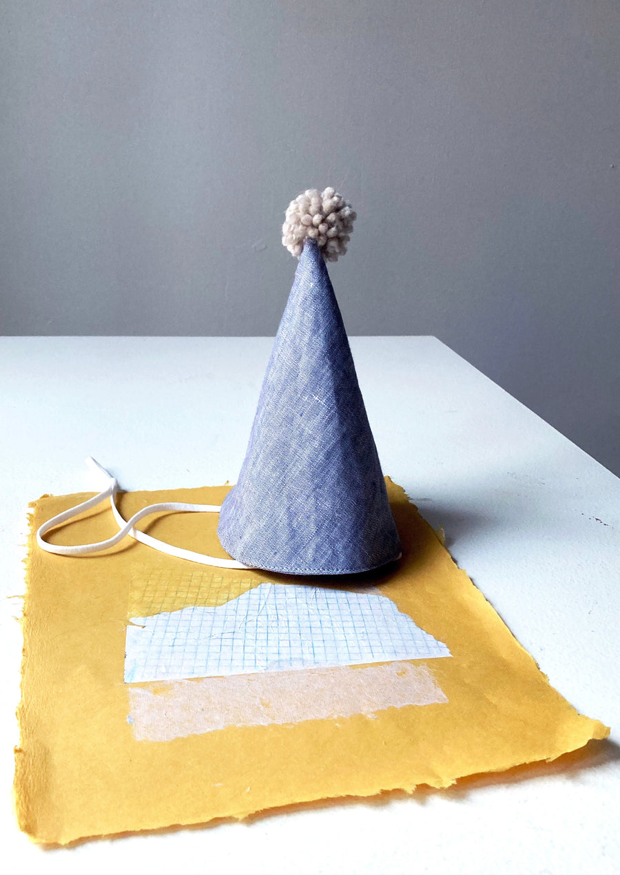 Linen party hat by Confetti Mill