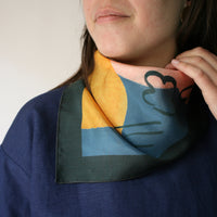 Silk scarf No6013w x Bourdua