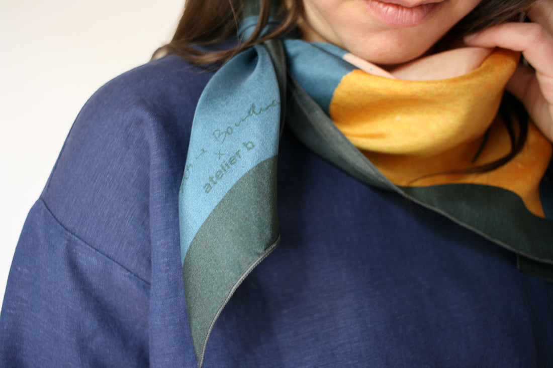 Silk scarf No6013w x Bourdua