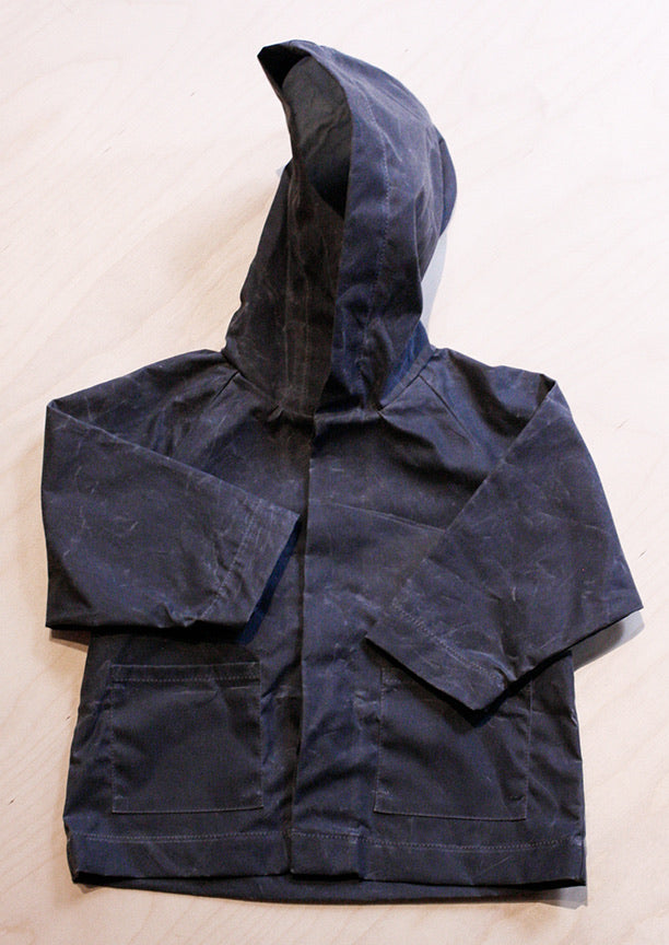 Waxed raincoat for children No6021k, grey