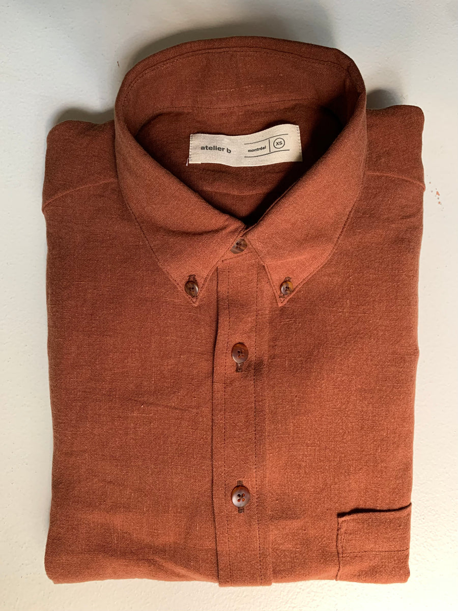 Linen shirt No2088m, copper