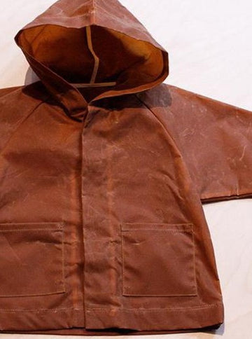 Waxed raincoat for children No6021k, tan