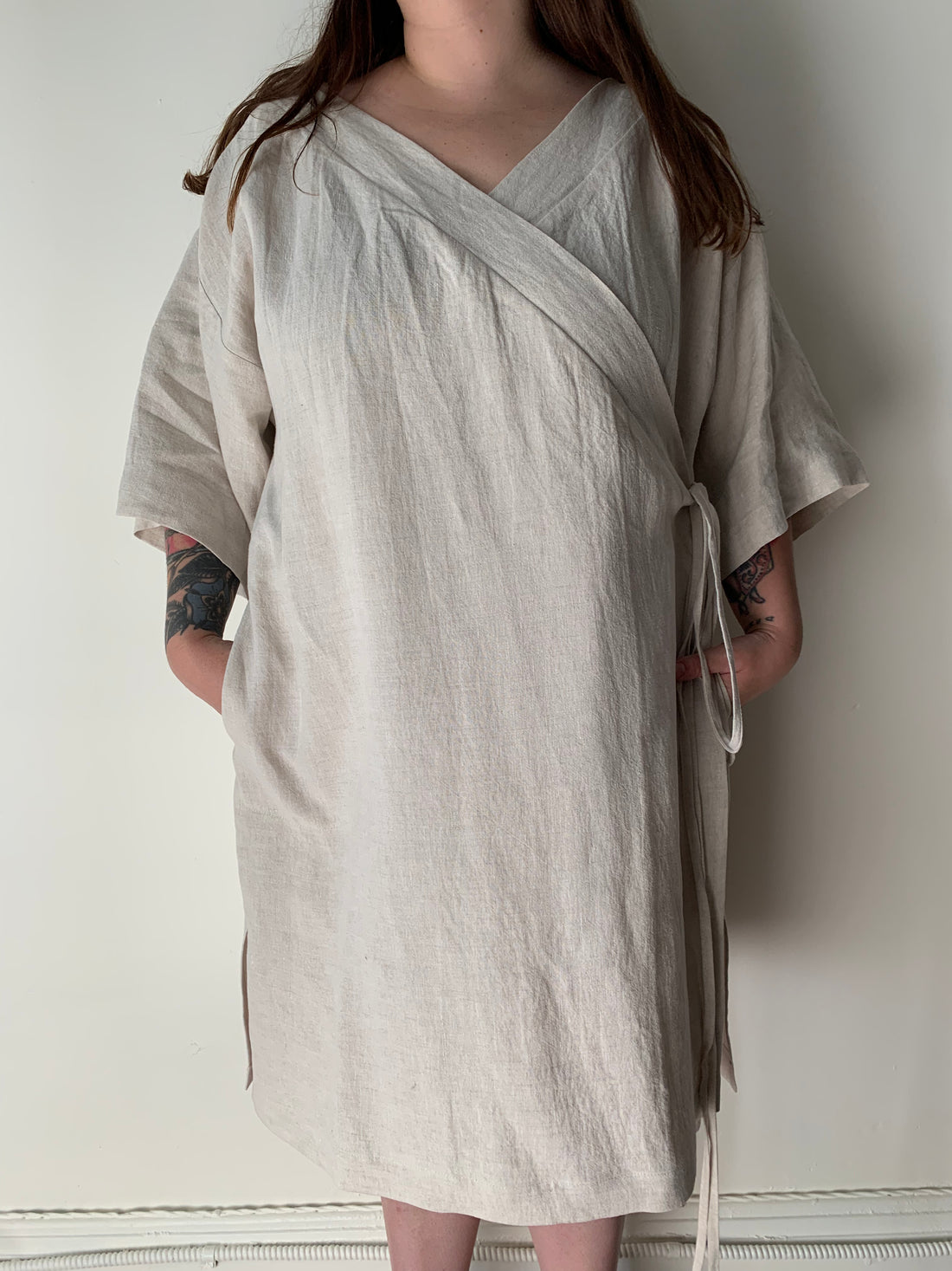 Robe croisée en lin No2216w