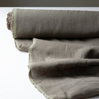 Olive pre-softened linen, by the half meter