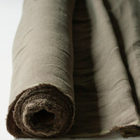 Olive pre-softened linen, by the half meter
